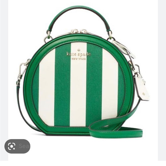 kate spade Bags Kate Spade Traveler Canteen Crossbody Purse Green White Stripe Poshmark